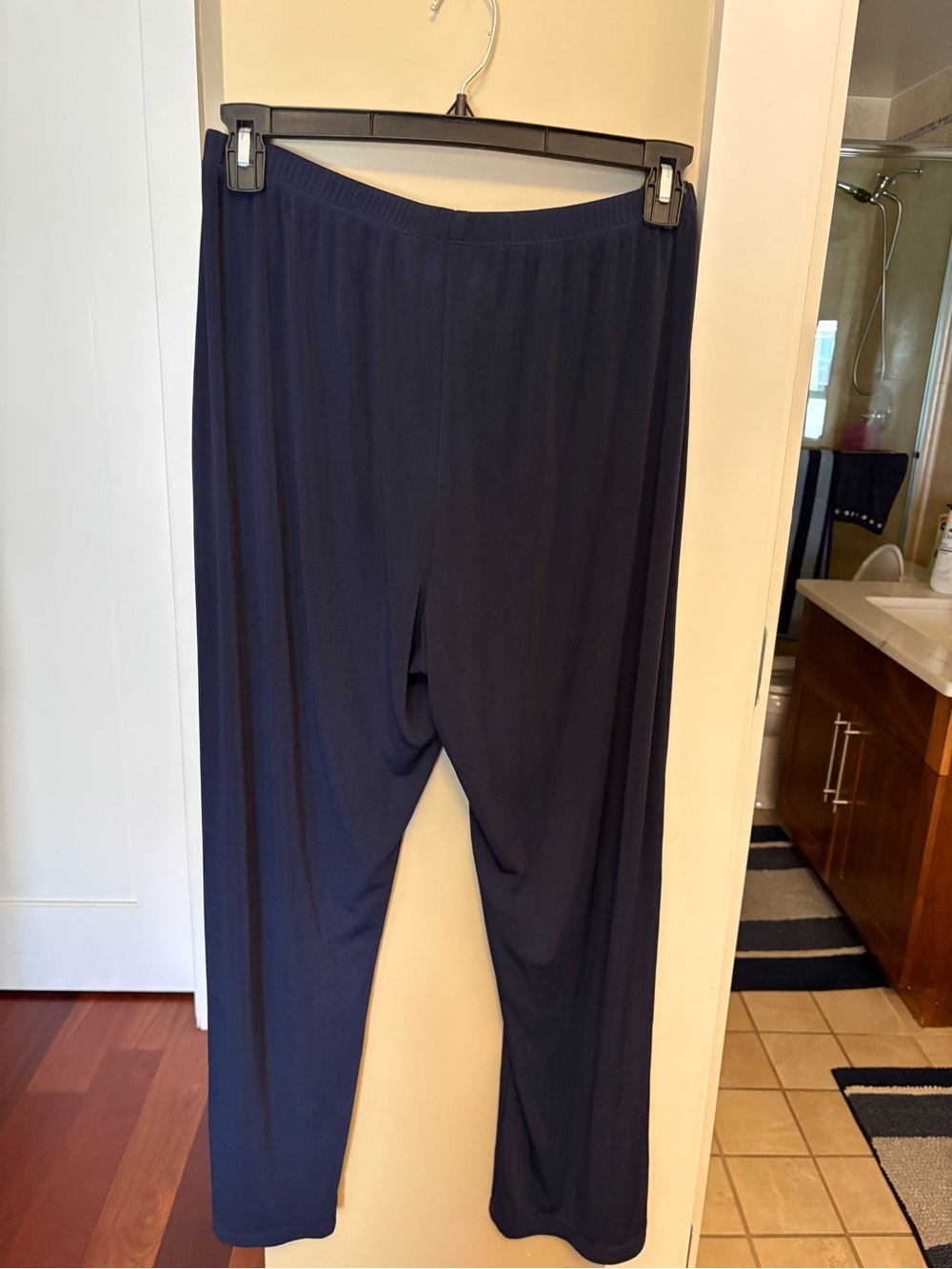 Chico's Navy Straight-Leg Pull-On Pants - Picture 3 of 3